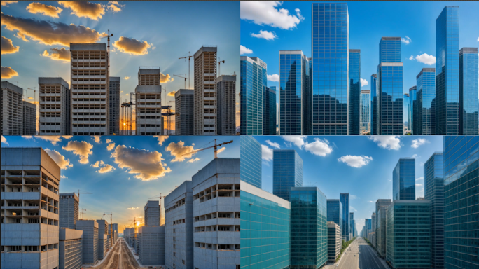 中国速度城市发展建筑生长震撼全景延时合集