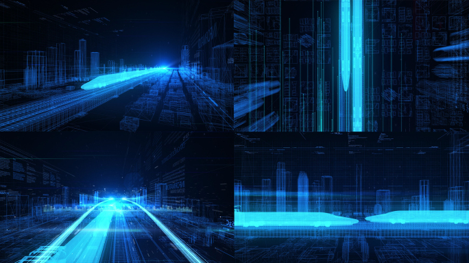 复兴号科技城市穿梭高铁交通AE模版