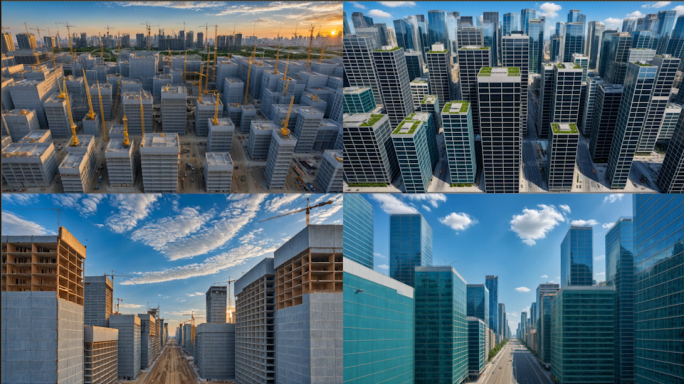 中国速度城市发展建筑生长城市规划延时合集