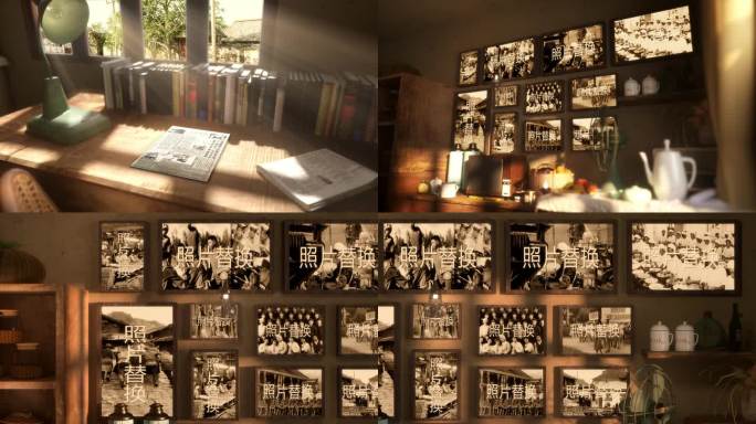 复古怀旧老电视老照片ae模板