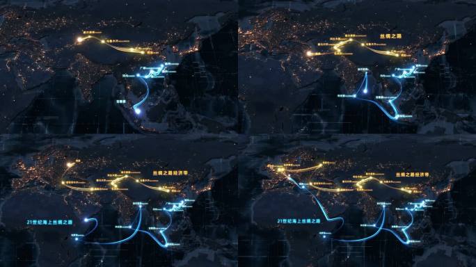 原创一带一路丝绸之路地图