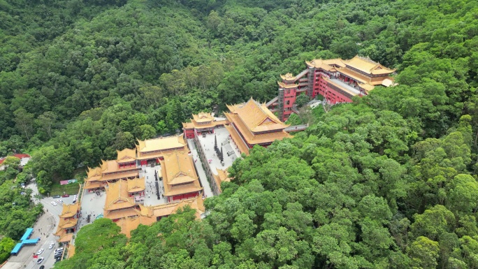 广东东莞大岭山森林公园观音寺航拍