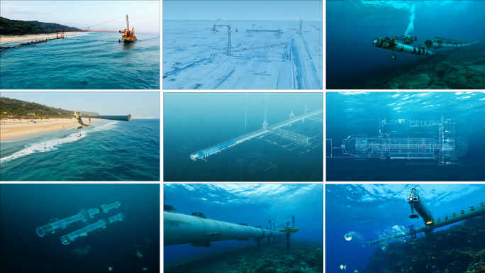 海底基建管道建设 油气管道三维