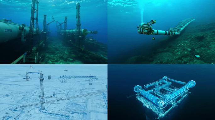 海底基建管道建设 油气管道三维