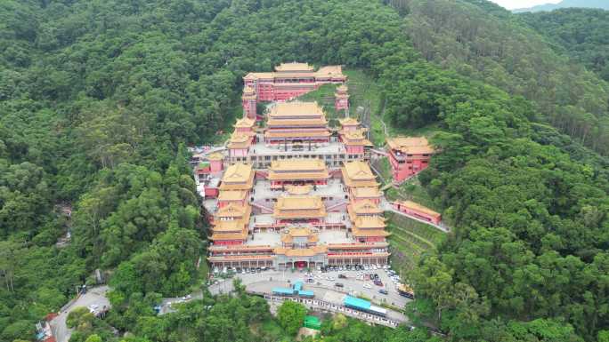 广东东莞大岭山森林公园观音寺航拍