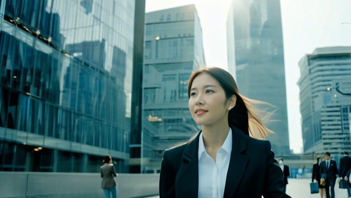 都市职场女白领通勤上班族