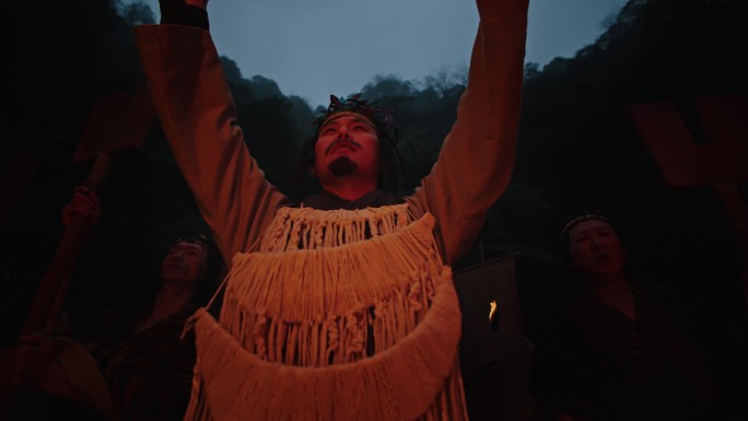 大禹治水古代祭拜祭祀仪式原始部落敲鼓祭祀