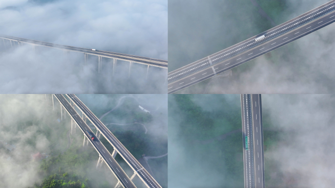 航拍高速公路卡车货车物流运输