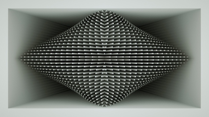 【裸眼3D】灰白律动几何方块动画双色空间