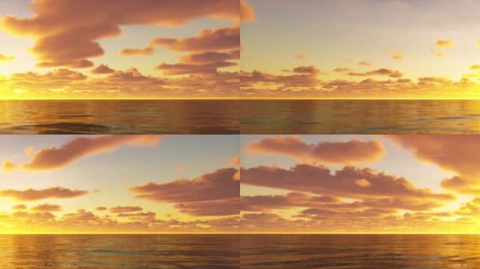 海上日落美景8k