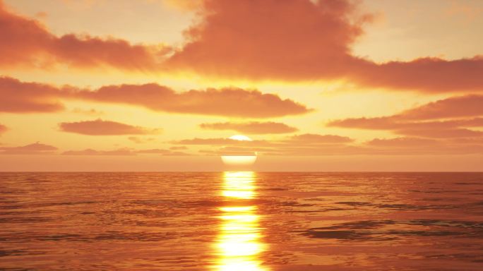 海上日落美景8k