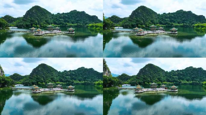 肇庆航拍七星岩风景区五龙亭04