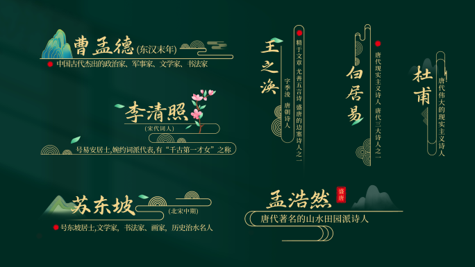 中国风金色人名条字幕