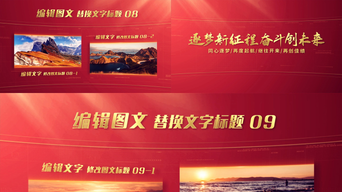 党企红色双图文介绍两张图片文字对比展示