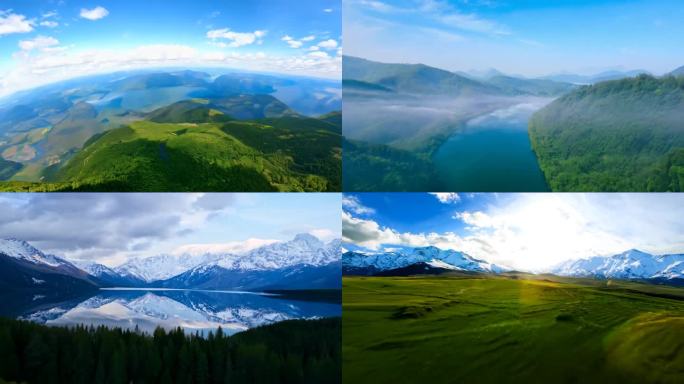 fpv穿越机航拍大气山河美丽中国大好河山