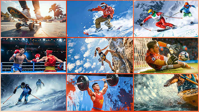 各种体育运动场景 极限挑战竞技 奥运会