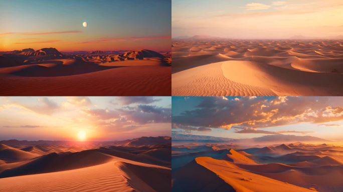 沙漠夕阳 黄色沙漠