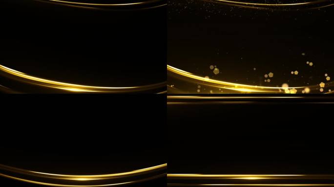 4K金色边框线条粒子通道循环视频AE模板