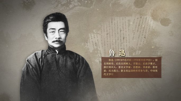 鲁迅人物素材AE视频
