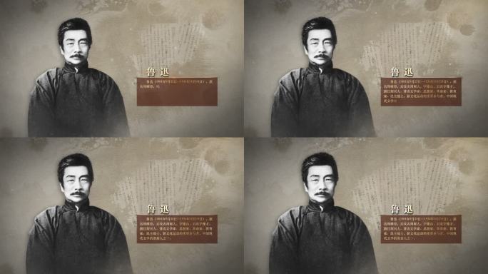 鲁迅人物素材AE视频