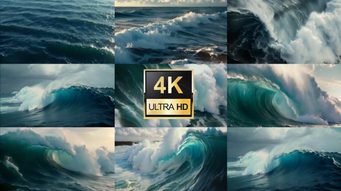 4K大海海浪浪花大合集