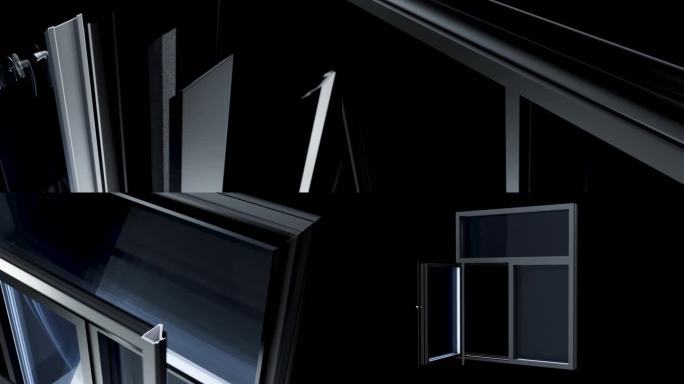 系统铝合金窗户开扇炸开组装开启内开内倒