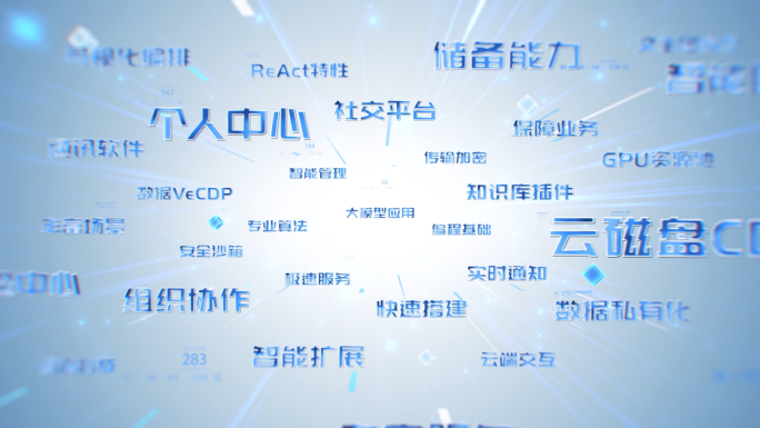 明亮科技感文字汇聚穿梭片头