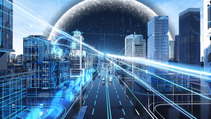 虚拟现实转换智慧未来城市信息化城市大数据