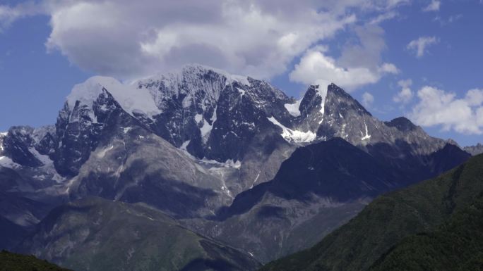 四川甘孜折多山318国道雪山延时