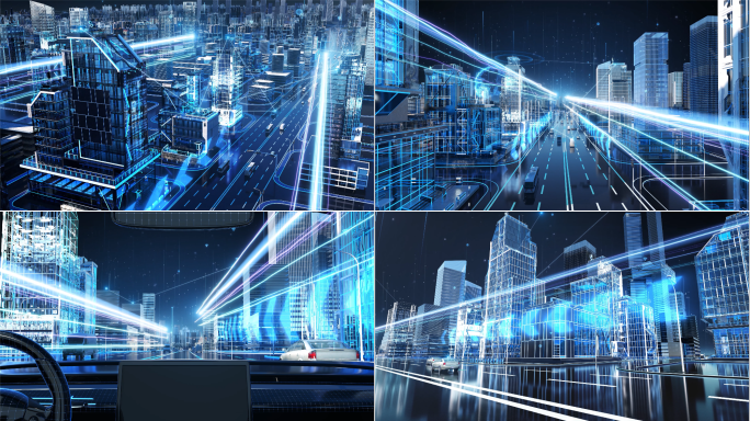 全息数字科技城市穿梭建筑生长数字智慧城市