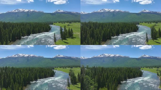 航拍新疆阿勒泰风光