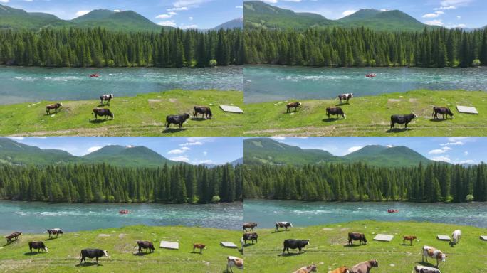 航拍皮划艇漂流