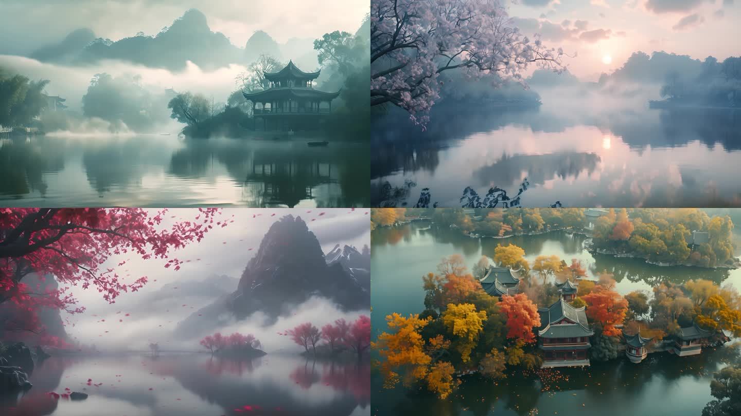 国风意境山水风景