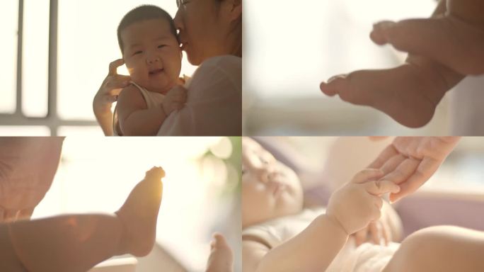 幼儿婴儿成长玩耍互动妈妈母爱逗宝贝