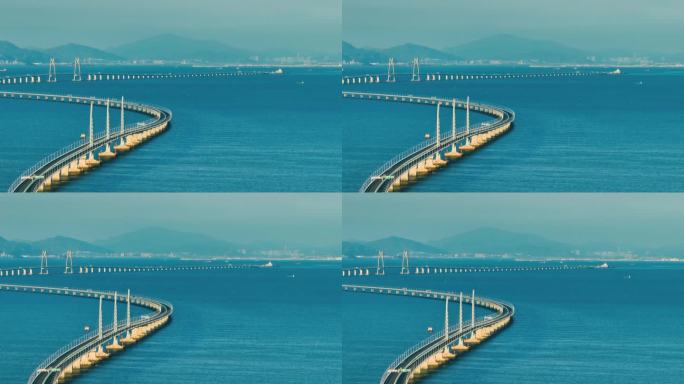 长焦航拍港珠澳大桥海豚塔段全景103