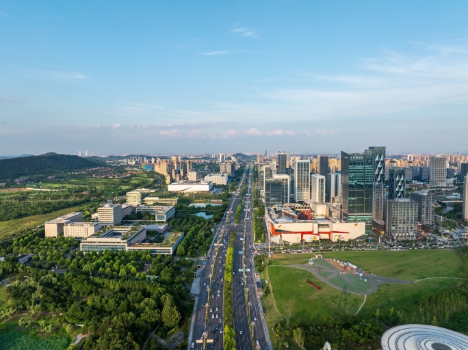 光谷中心城东湖高新区高新大道城市楼群延时
