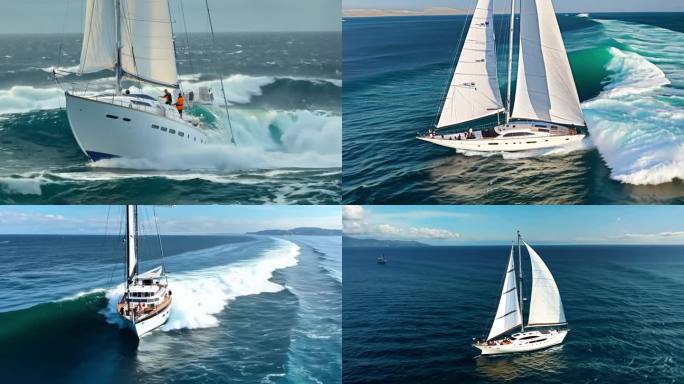 海浪 大海 帆船航行 扬帆起航 乘风破浪