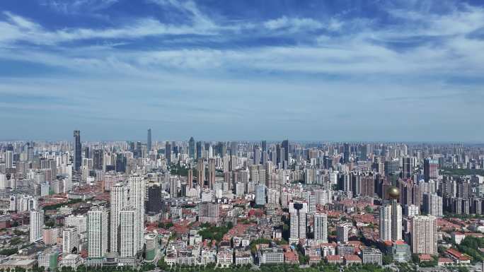 武汉江岸区建筑群大景航拍