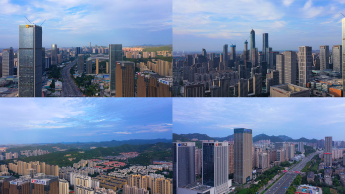 济南CBD经十路五指山华润省博龙奥航拍