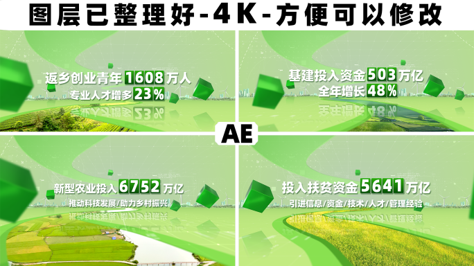 绿色农业扶贫数据4K