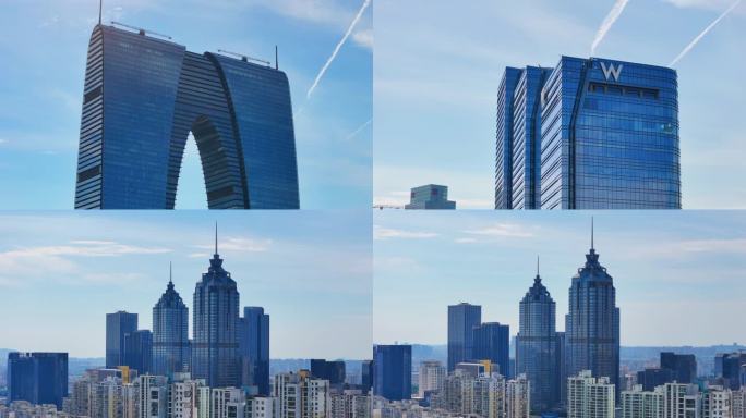 苏州工业园区湖西CBD城市长焦特写4K