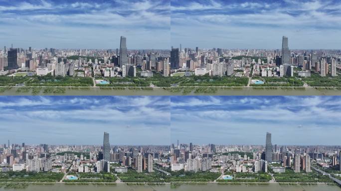 武汉江岸区建筑群大景航拍