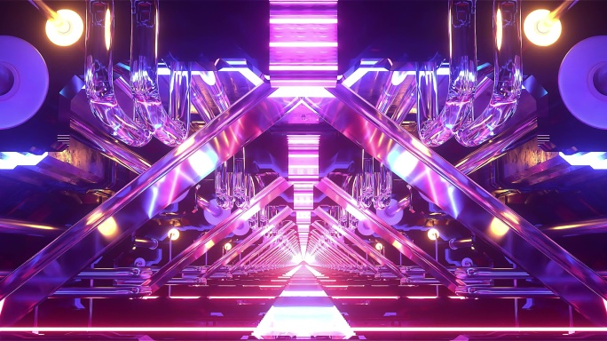 科幻霓虹隧道