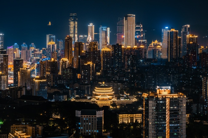 重庆渝中区人民大礼堂夜景