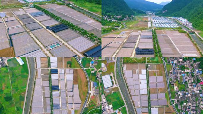 贵州山间蔬菜大棚智慧农业4K航拍