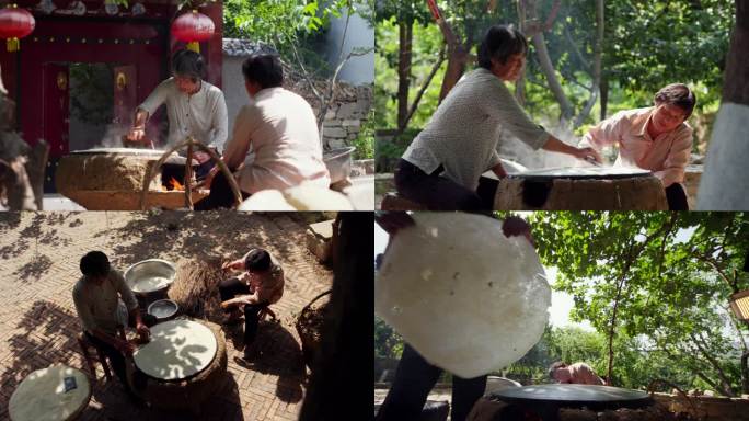 4K农村摊煎饼山东煎饼乡村美食