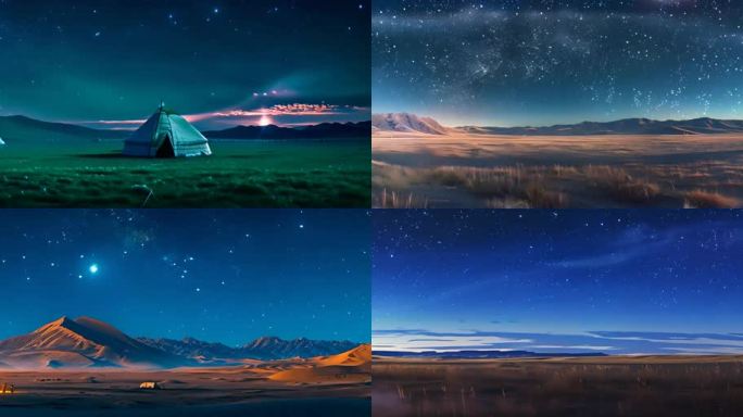 草原夜景 蒙古包夜景 【宽屏】
