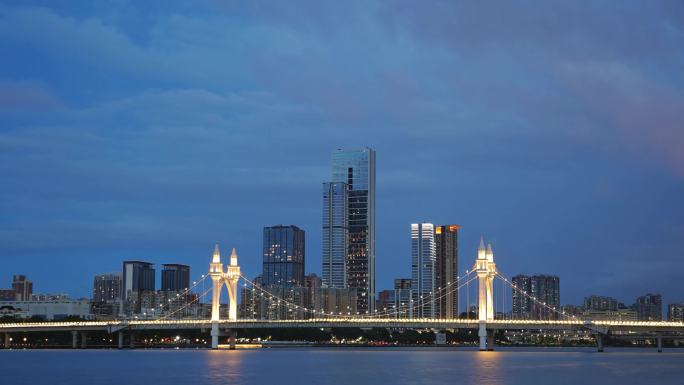 珠海白石桥雨后日转夜延时