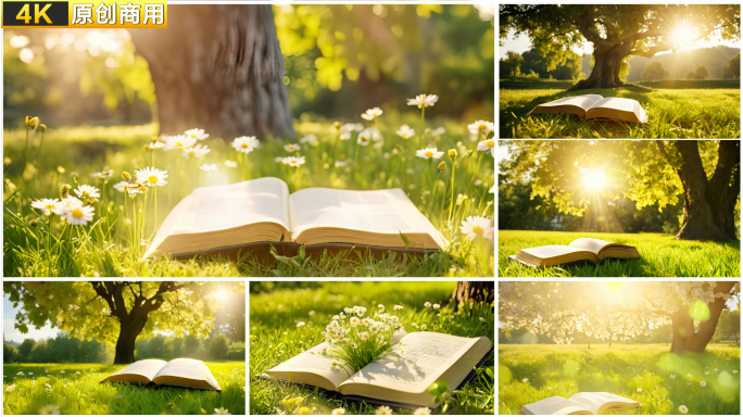 阳光书本 书本草地 书本阳光 心灵时光