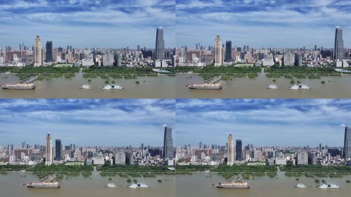 武汉江岸区建筑群大景航拍